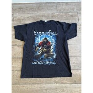 Hammer Fall Heavy Metal Shirt Adult Size XL Blue HFM Short Sleeve EUC